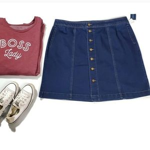 NWT Charter Club 16W Blue Denim Skirt Jean Skirt